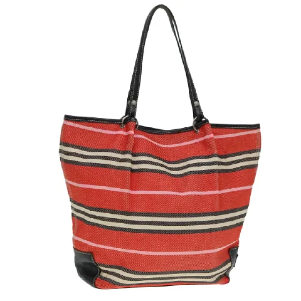 Burberry Vintage Pre-owned Canvas shoulder-bags Red Dames