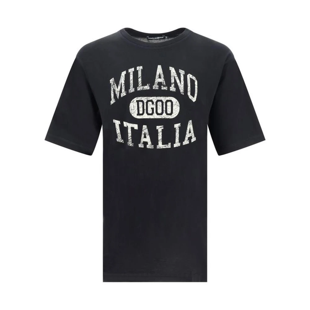 Dolce & Gabbana Iconische Ribgebreide Crew Neck T-Shirt Black Heren