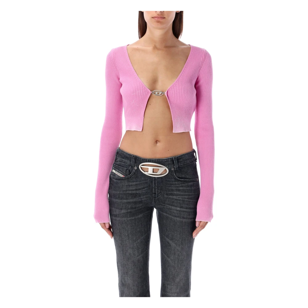 Diesel Roze Gebreide Kleding Aw24 M-Latina Vest Pink Dames