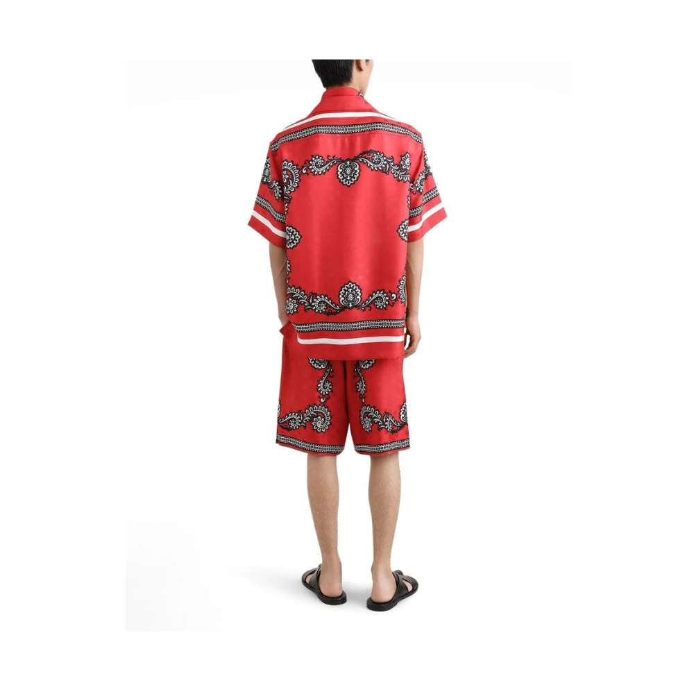 Dolce & Gabbana Rode Bandana Print Trekkoordbroek Red Heren