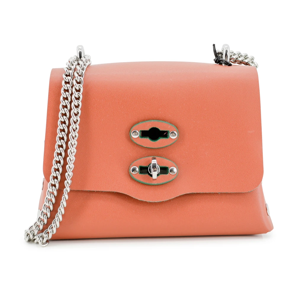 Zanellato Leren schoudertas met studs Pink Dames