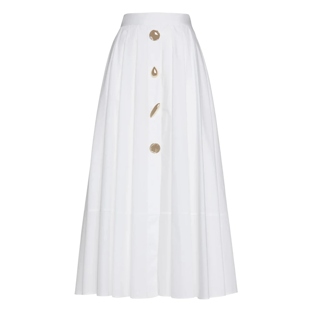 Simona Corsellini Women's White Midi Skirts, Xs, Goc0201 Skirt
