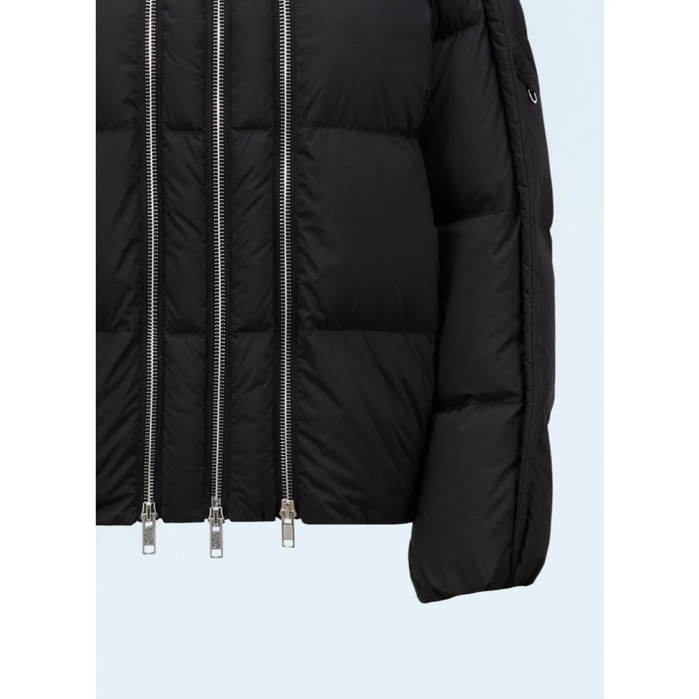Moncler Gewatteerd donsjack met drie ritsen Black Heren