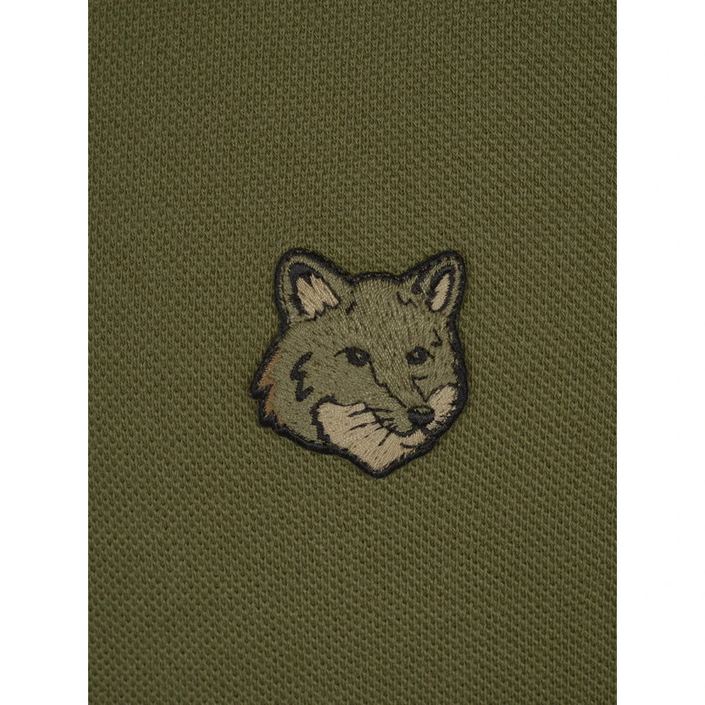 Maison Kitsuné Gedurfd Fox Head Patch Poloshirt Green Heren