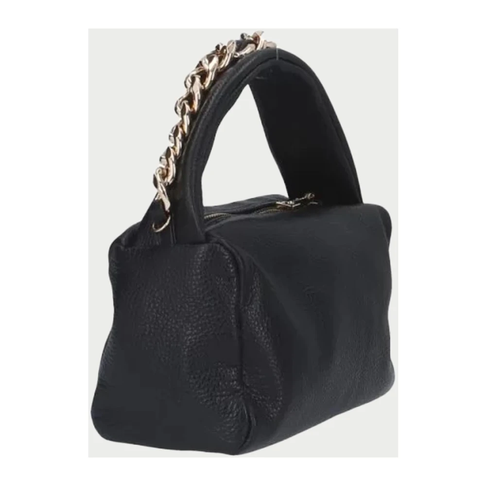 John Richmond Zwarte Stoffen Ketting Handvat Rits Tas Black Dames