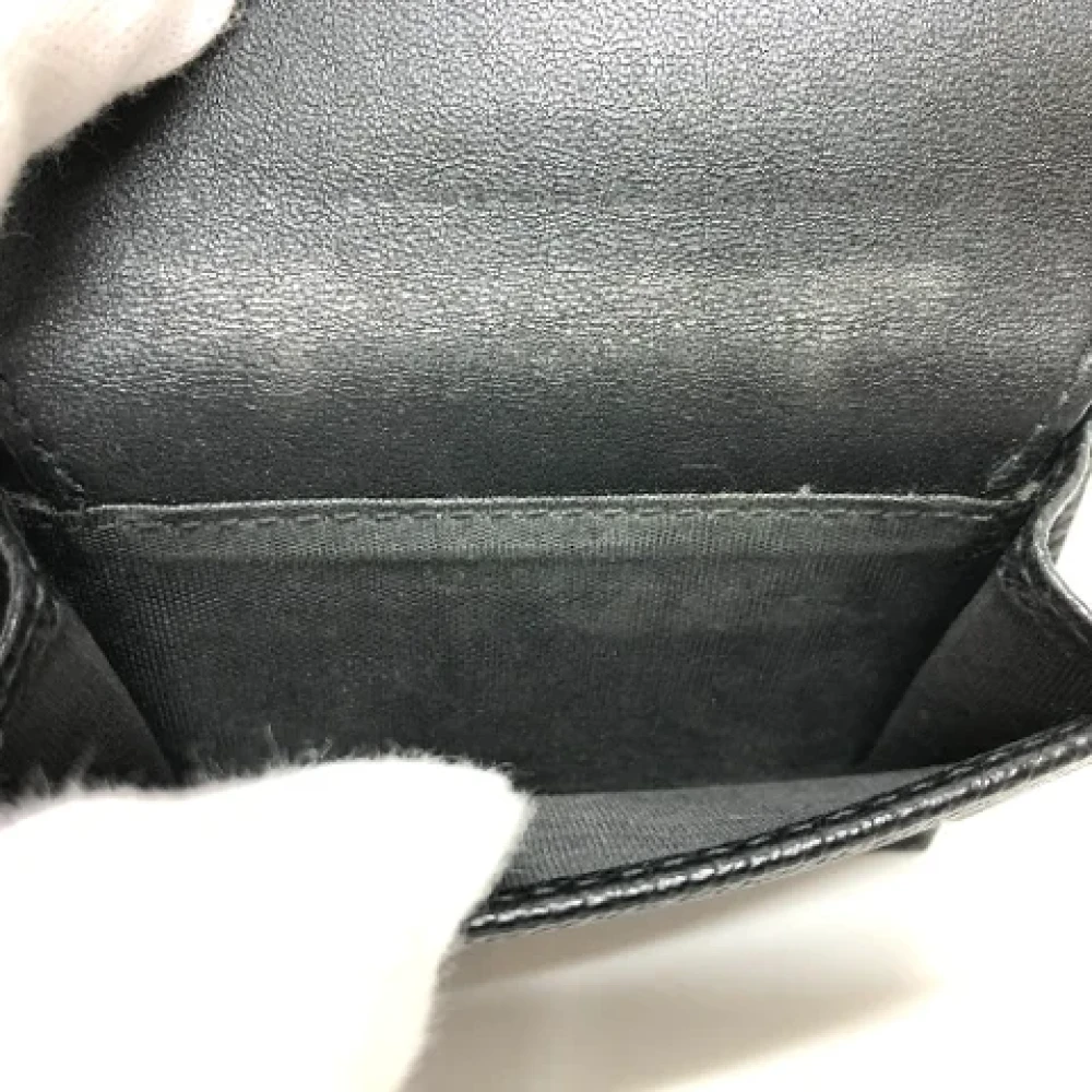 Dior Vintage Pre-owned Leather wallets Black Dames