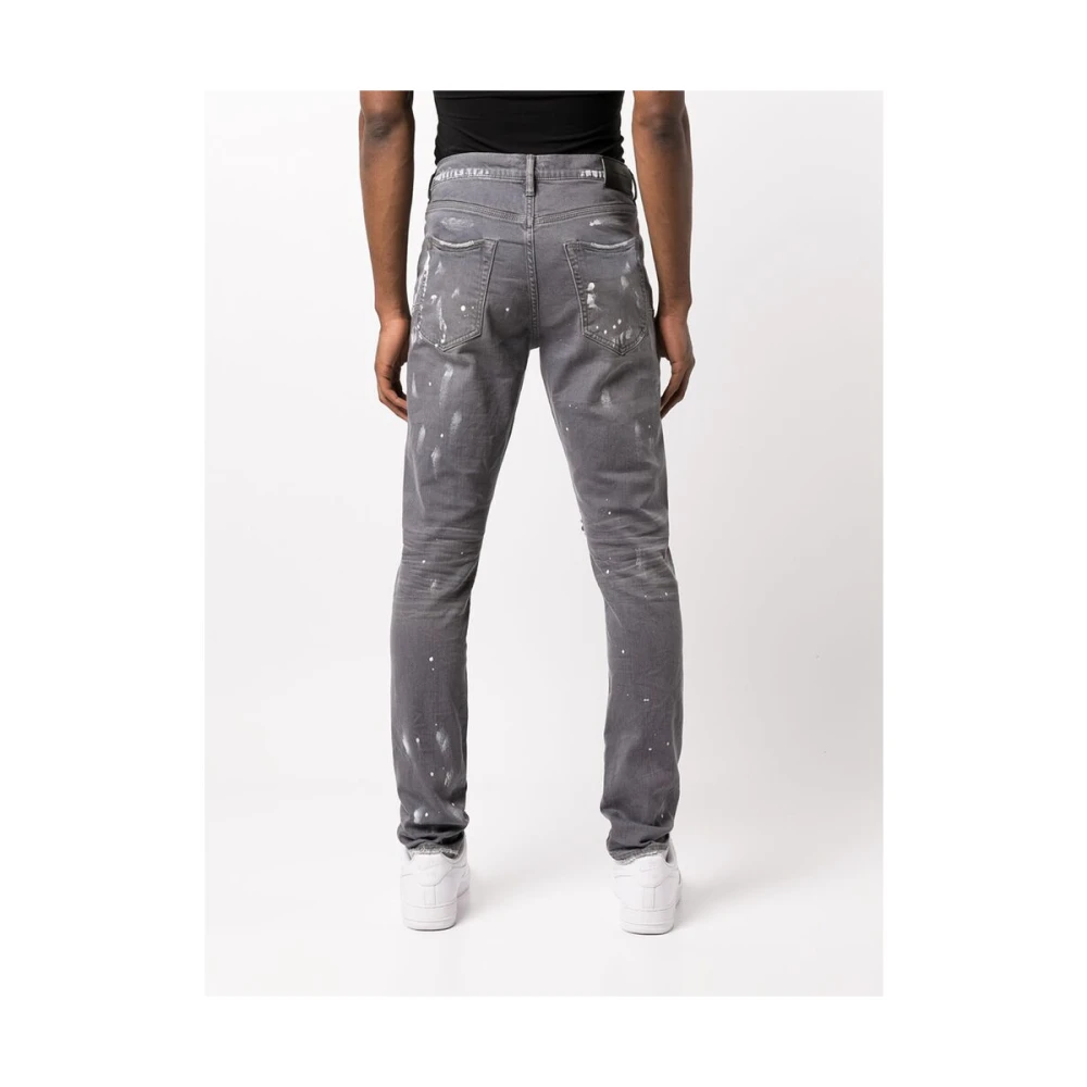 Purple Brand Versleten Slim Fit Jeans Gray Heren