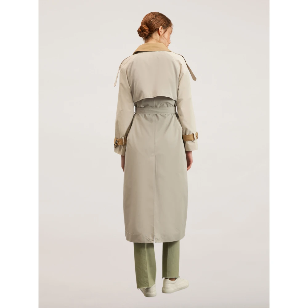 Motivi Lange dubbelrijige trenchcoat Gray Dames
