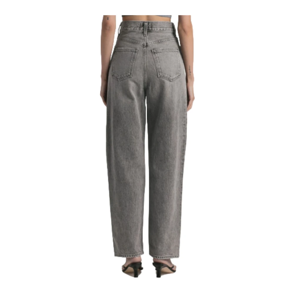 Agolde Fold Waistband Jeans Gray Dames
