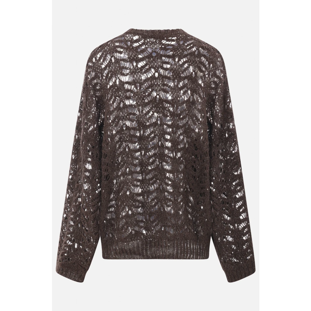 BRUNELLO CUCINELLI Bruine Pailletten Gebreide Trui Brown Dames