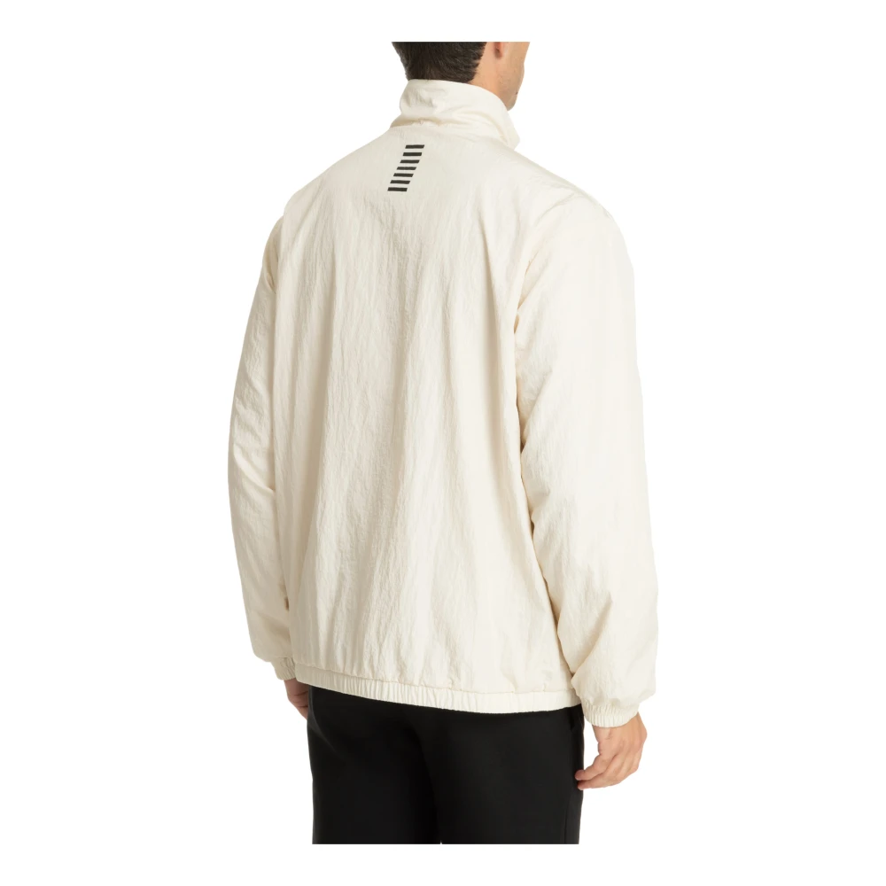 Emporio Armani EA7 Ritssluiting Effen Logo Zakken Jas White Heren