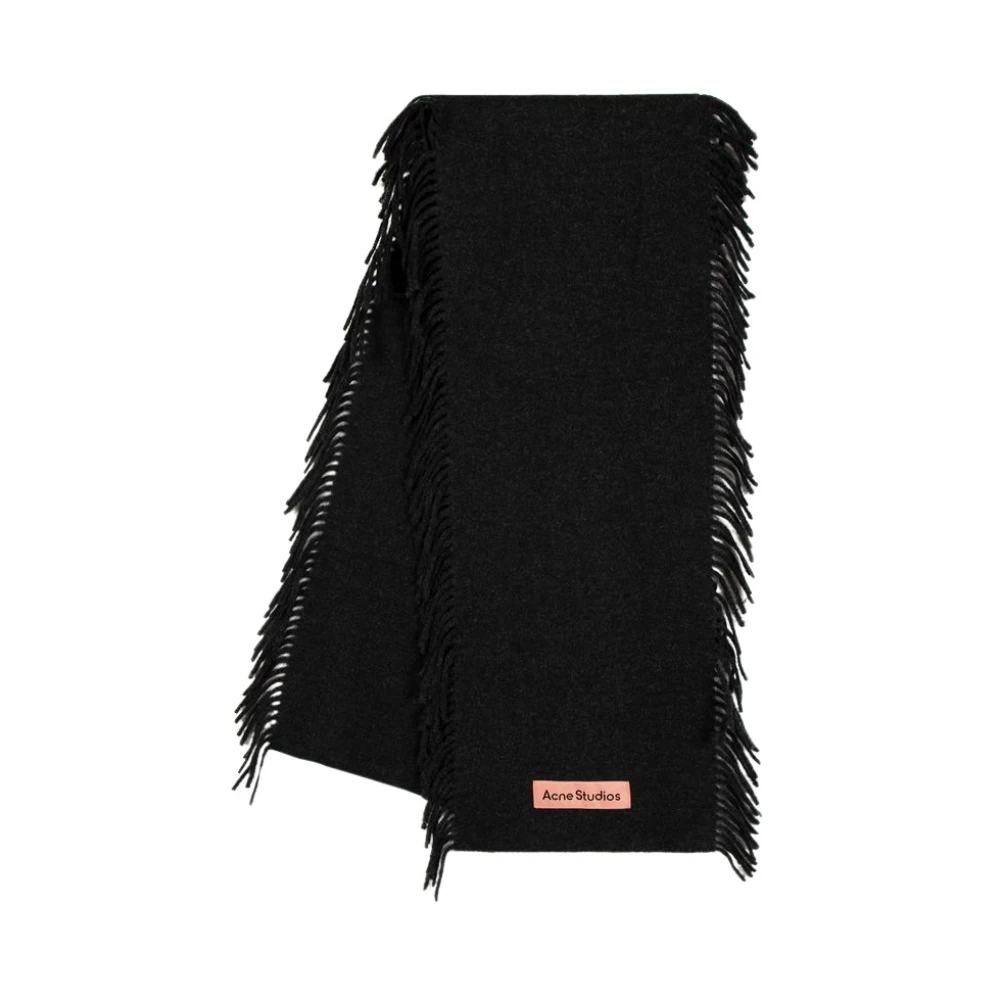 Acne Studios Wollen sjaal in zwart Black Dames