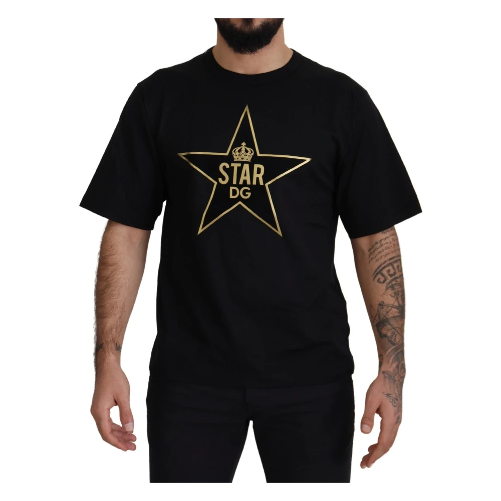 Dolce & Gabbana Men's Black T-Shirts, Xs, Short Sleeve Crewneck T-Shirt