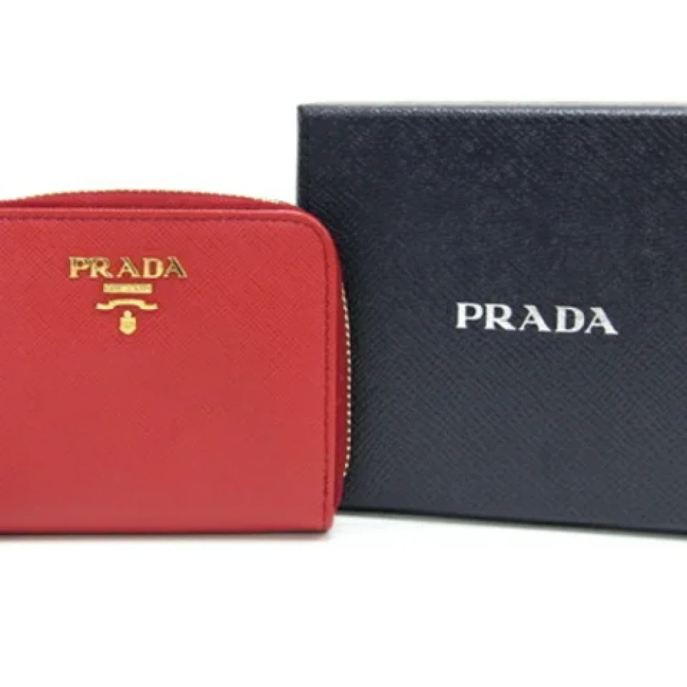 Prada Vintage Pre-owned Leather wallets Red Dames