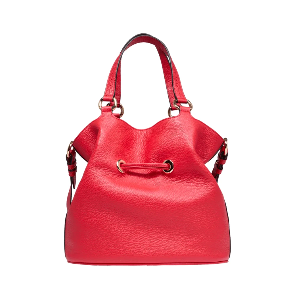 Lancel 1Er Flirt Rode Leren Bucket Tas Red Dames