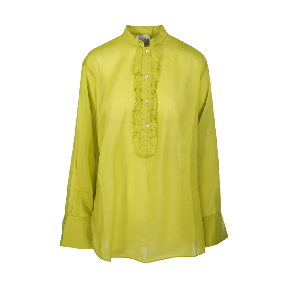 Forte Ruche Grootvader Shirt Green Dames