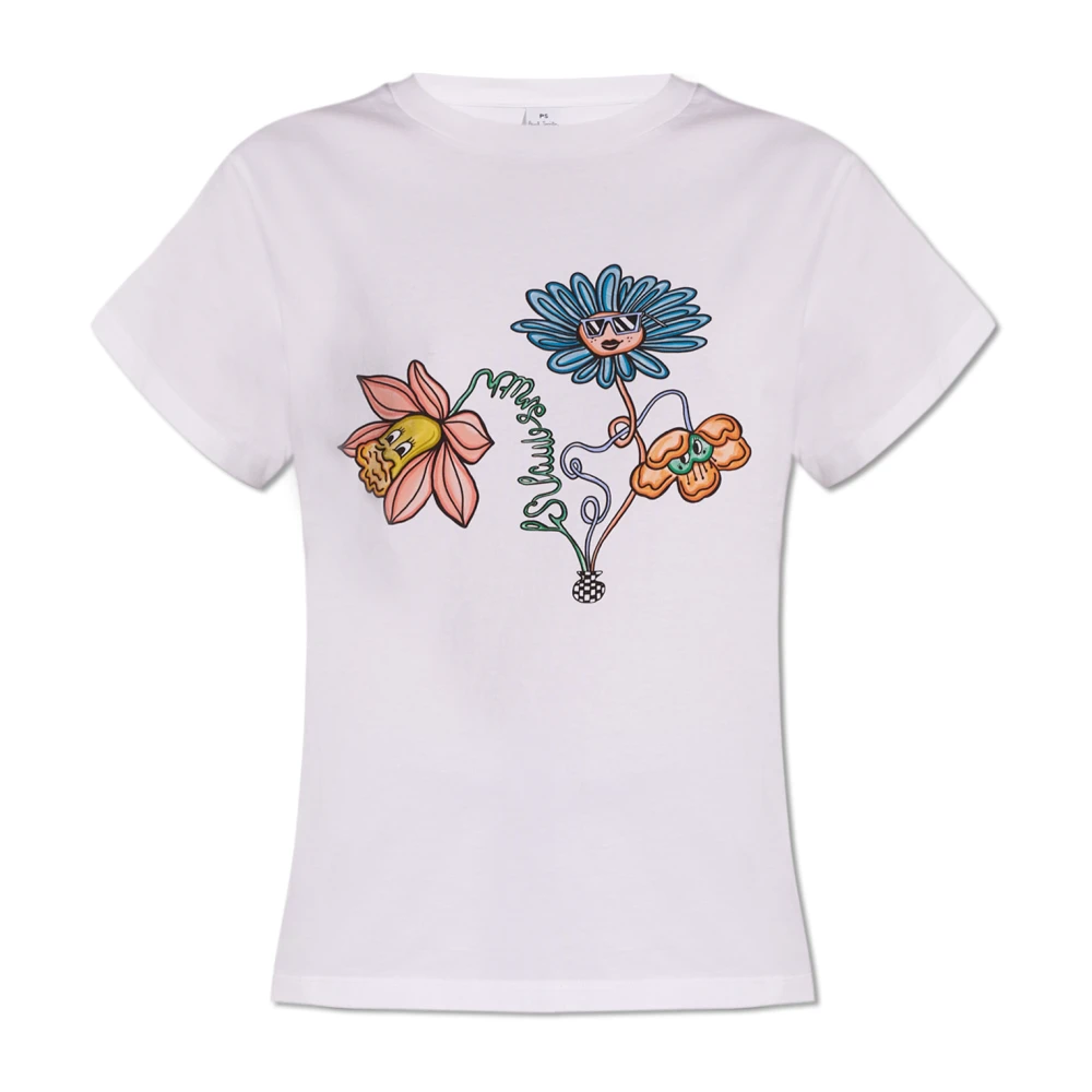 PS By Paul Smith T-shirt van biologisch katoen White Dames