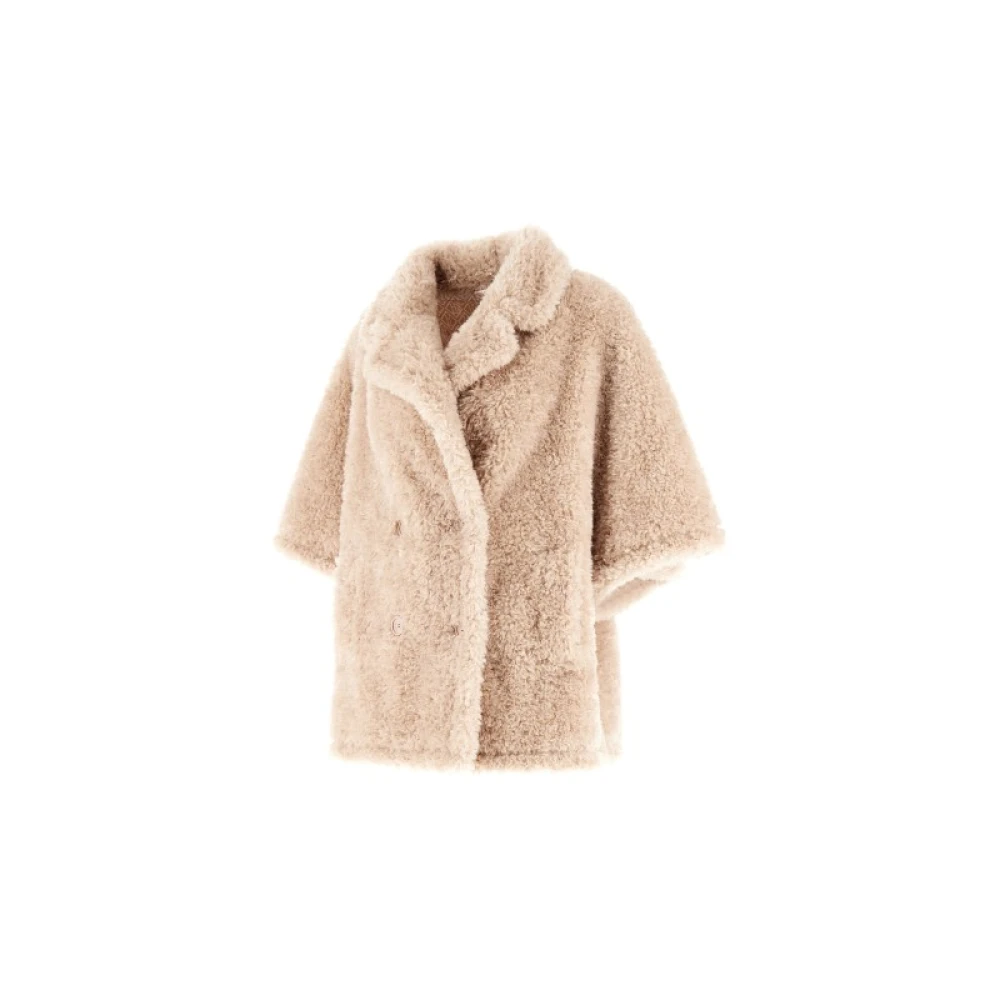 Herno Imitatiebont Dubbelbreasted Jas met Zakken Beige Dames