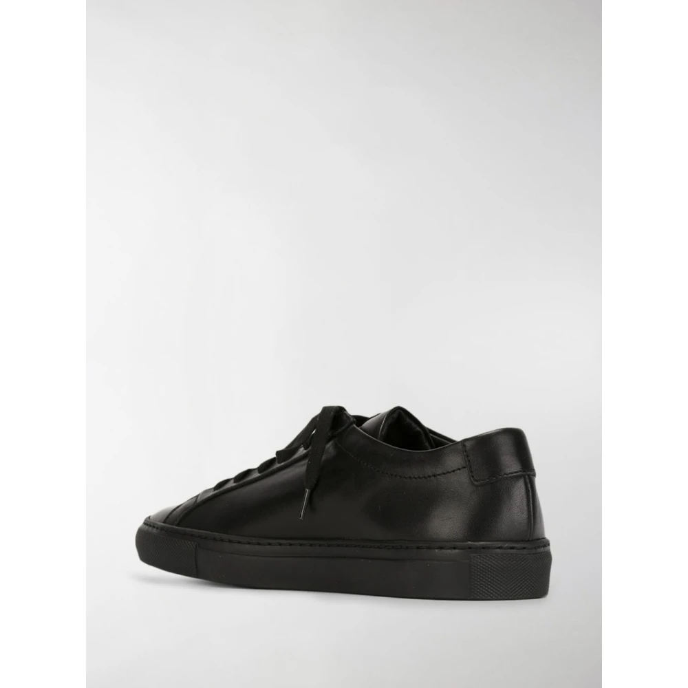 Common Projects Zwarte Leren Achilles Low Sneakers Black Dames