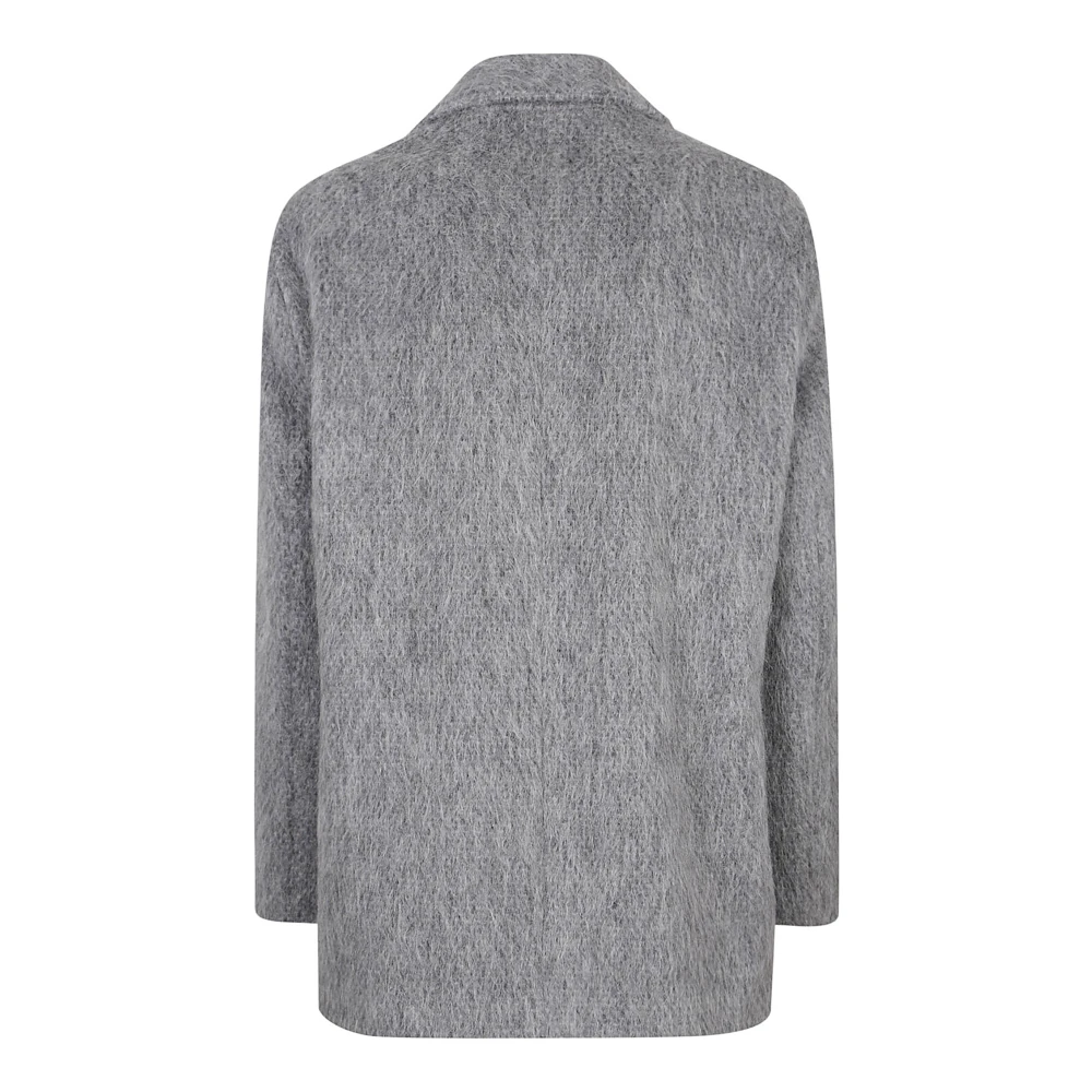 Boglioli Grijze Wollen Blend Alpaca Mohair Jas Gray Dames