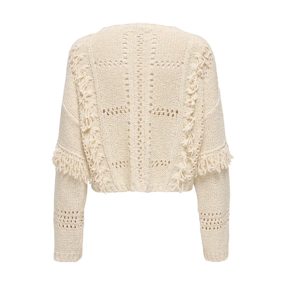 Only Fringe Life Pullover Beige Dames