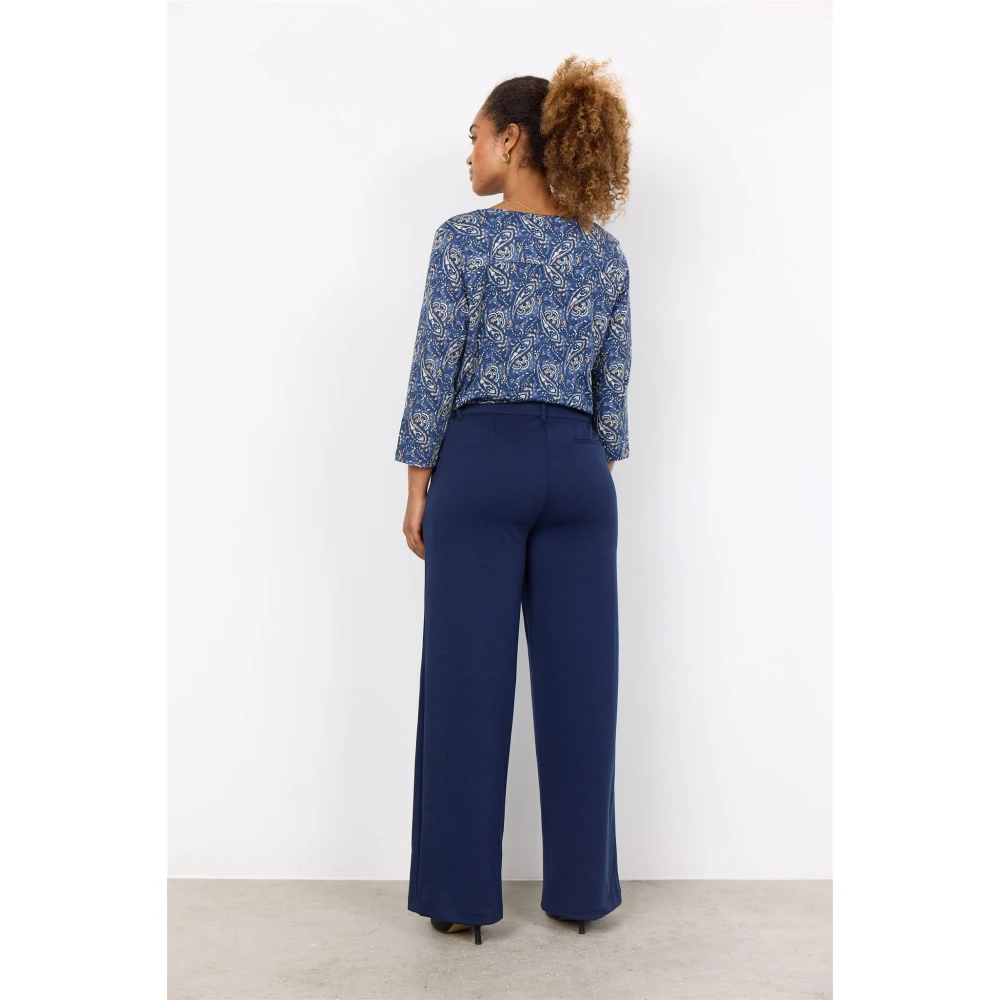 Soyaconcept Klassieke Wijde Pijp Broek Blauw Blue Dames