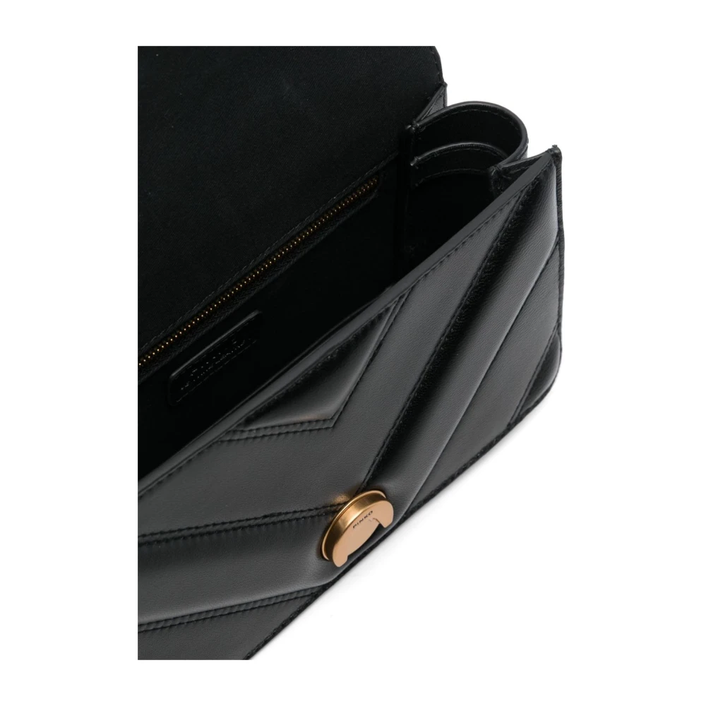 pinko Zwarte en Gouden Schoudertas Black Dames