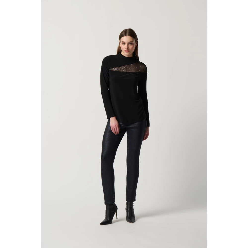 Joseph Ribkoff Stijlvolle longsleeve top Black Dames