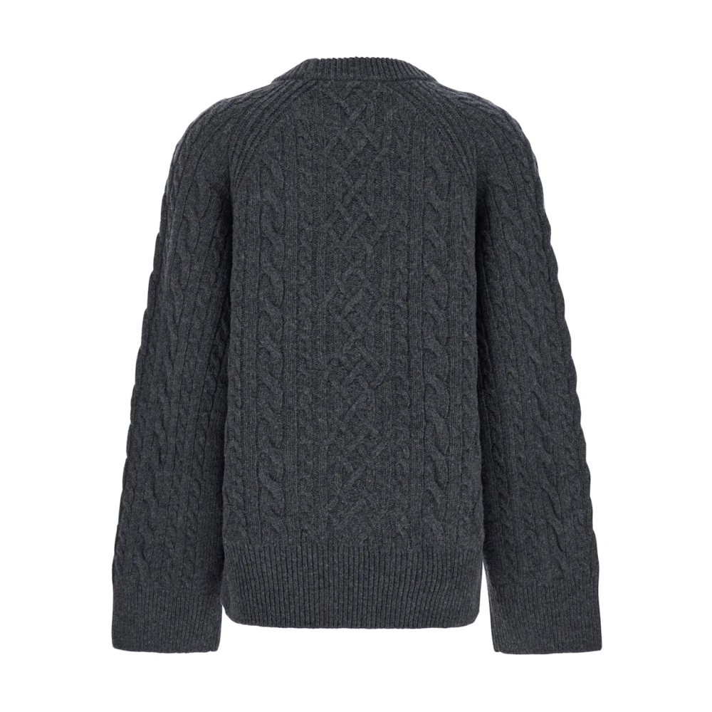 IVY OAK Grijze Gebreide Crewneck Trui Gray Dames