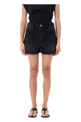 black-denim-shorts-with-frayed-hem
