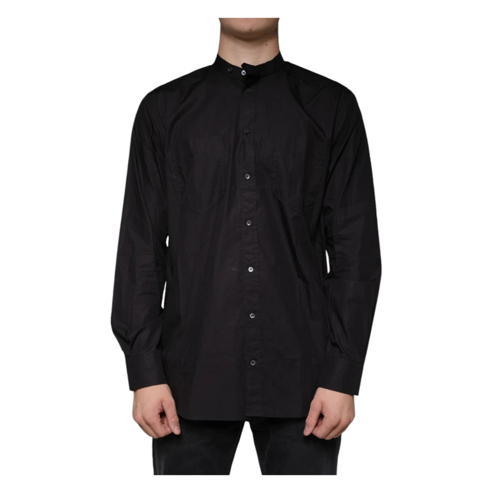 Dolce & Gabbana Men's Black Cotton Button Down Shirt