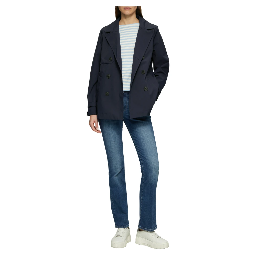 s.Oliver Waterafstotende Caban-jas met mouwdetail Blue Dames