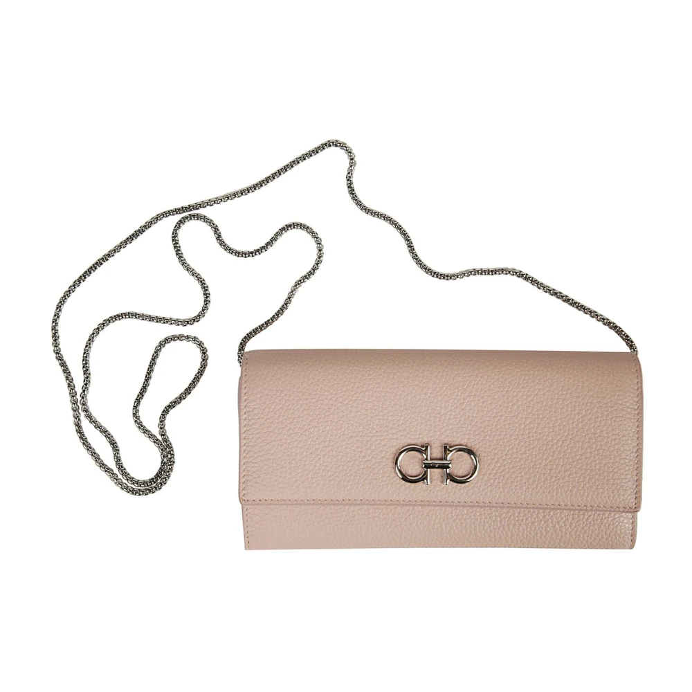Salvatore Ferragamo Stijlvolle Chain Wallet Pink Dames