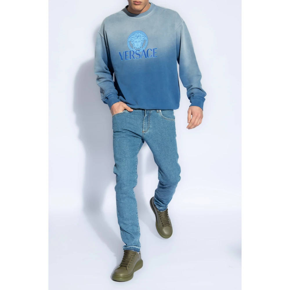 Versace Bedrukte sweatshirt Blue Heren