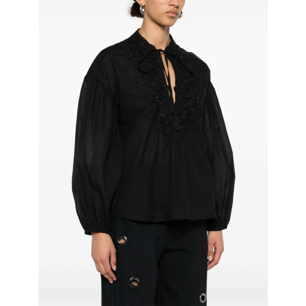 Ermanno Scervino Zwart zee kleding met voorkant strik Black Dames