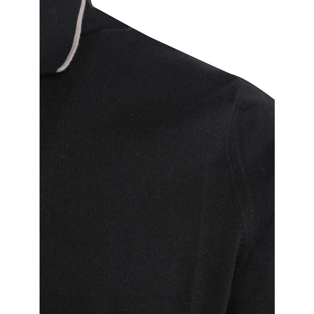 BRUNELLO CUCINELLI Zwarte Katoenen Sweater T-shirts en Polos Black Heren