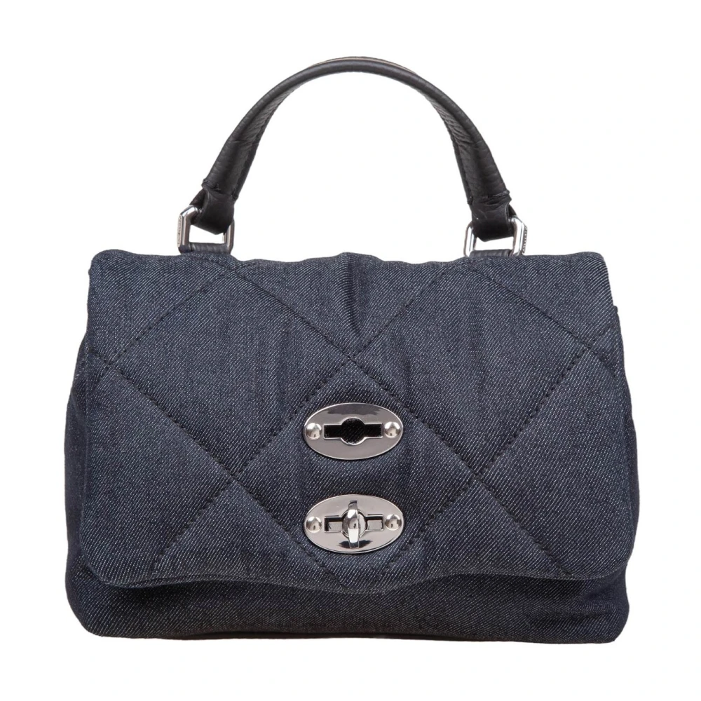 Zanellato Blauwe Denim Postman Tas Blue Dames