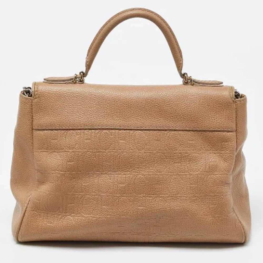 Carolina Herrera Pre-owned Leather handbags Beige Dames