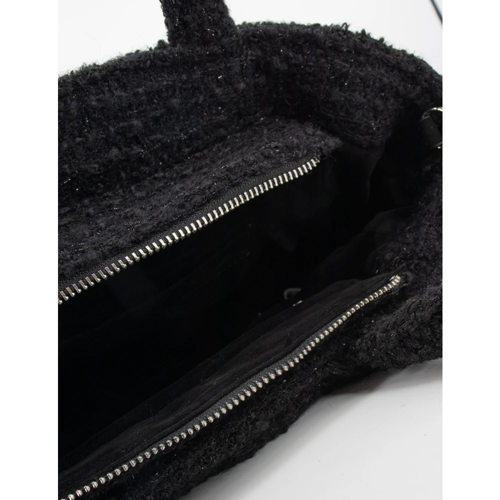 MC2 Saint Barth Zwarte Tweed Colette Tas met Franjes Black Dames