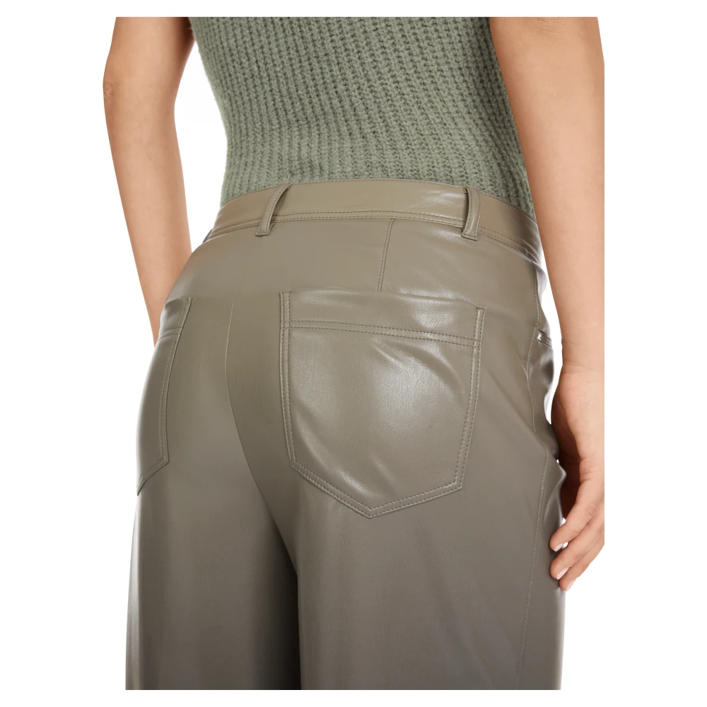 Marc Cain Warri Fun-Leather Broek Green Dames