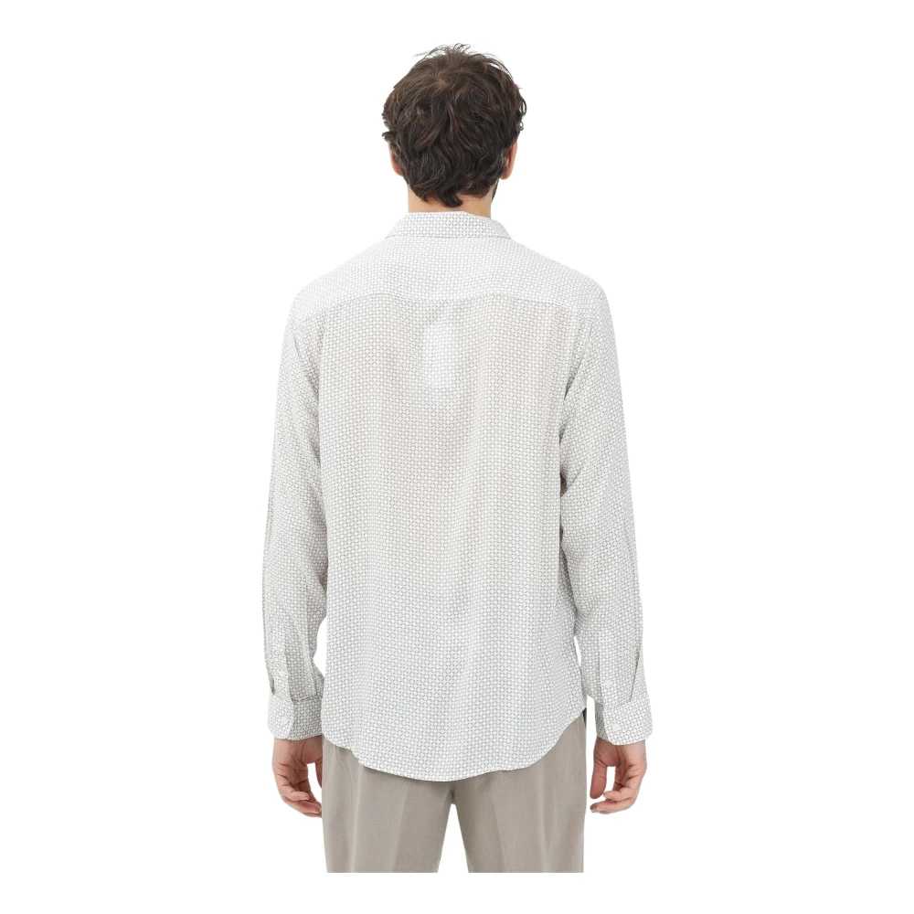 Armani Exchange Witte overhemd met lange mouwen en monogram Gray Heren