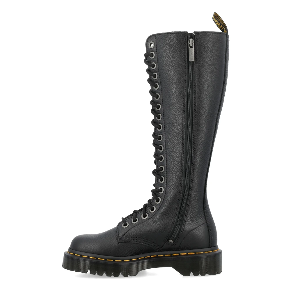 Dr. Martens Zwarte Leren Kniehoge Laarzen Black Dames