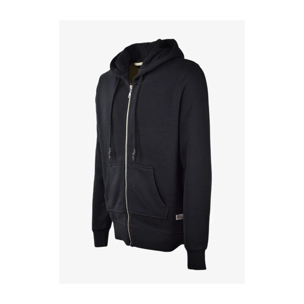 Roy Roger's Geborstelde capuchontrui Black Heren
