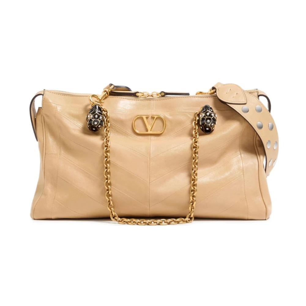 Valentino Garavani Shoulder Bags, Female, One Size, Panthea Shoulder Bag Beige