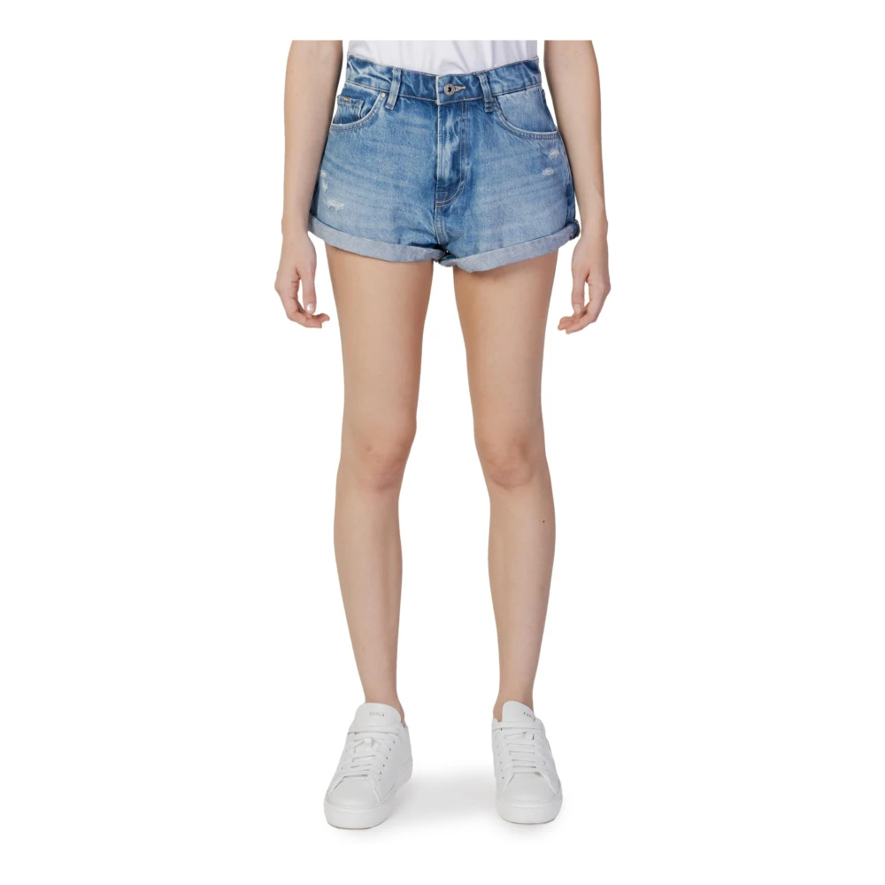 Pepe Jeans Women's Blue Denim Shorts, W24, Cotton Shorts With Pockets