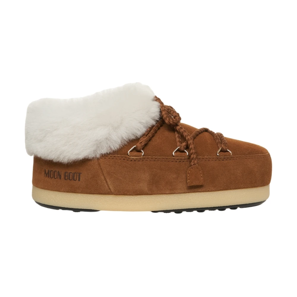 Moon Boot Women's Brown Winter Boots, 2 Uk, Leather Lace-Up Shoes
