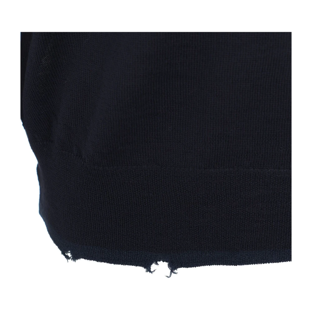 Mauro Grifoni Blauwe Gebreide Trui Aw24 Handwas Blue Heren