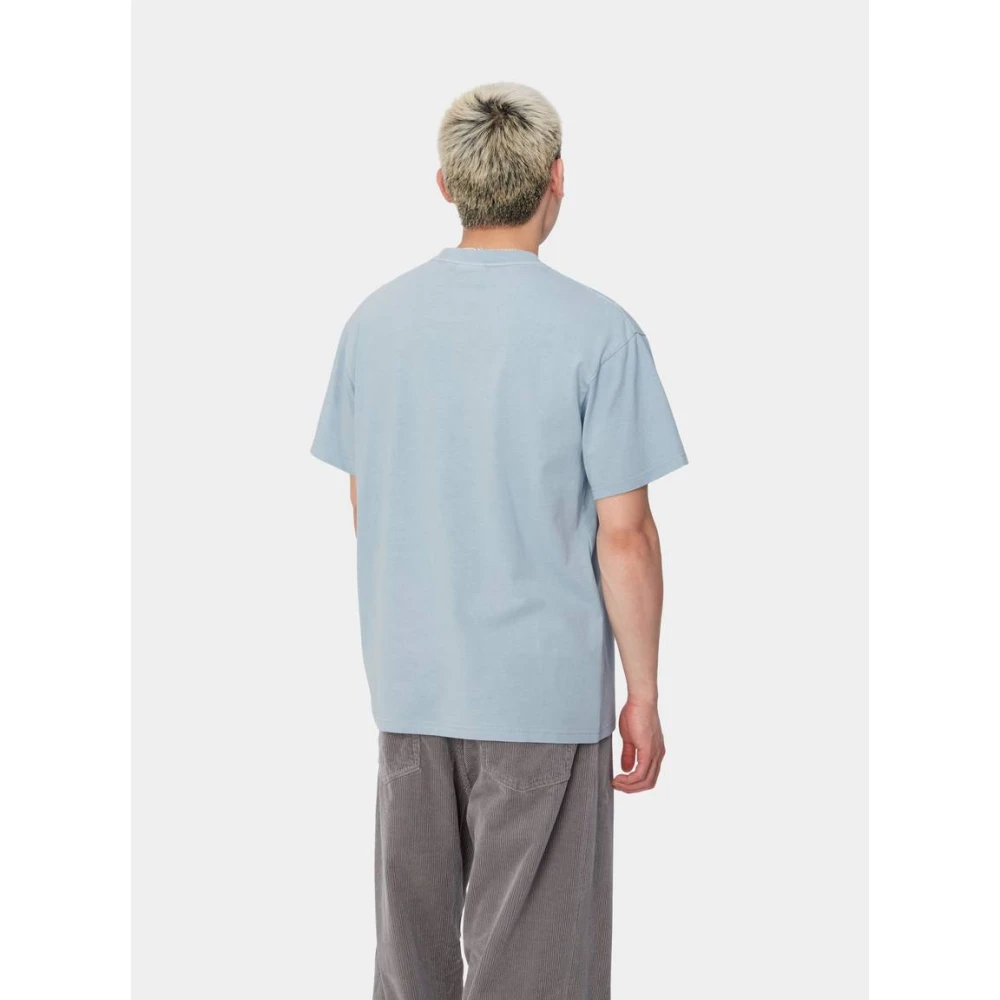 Carhartt WIP Duster Script T-Shirt Misty Sky Blue Heren