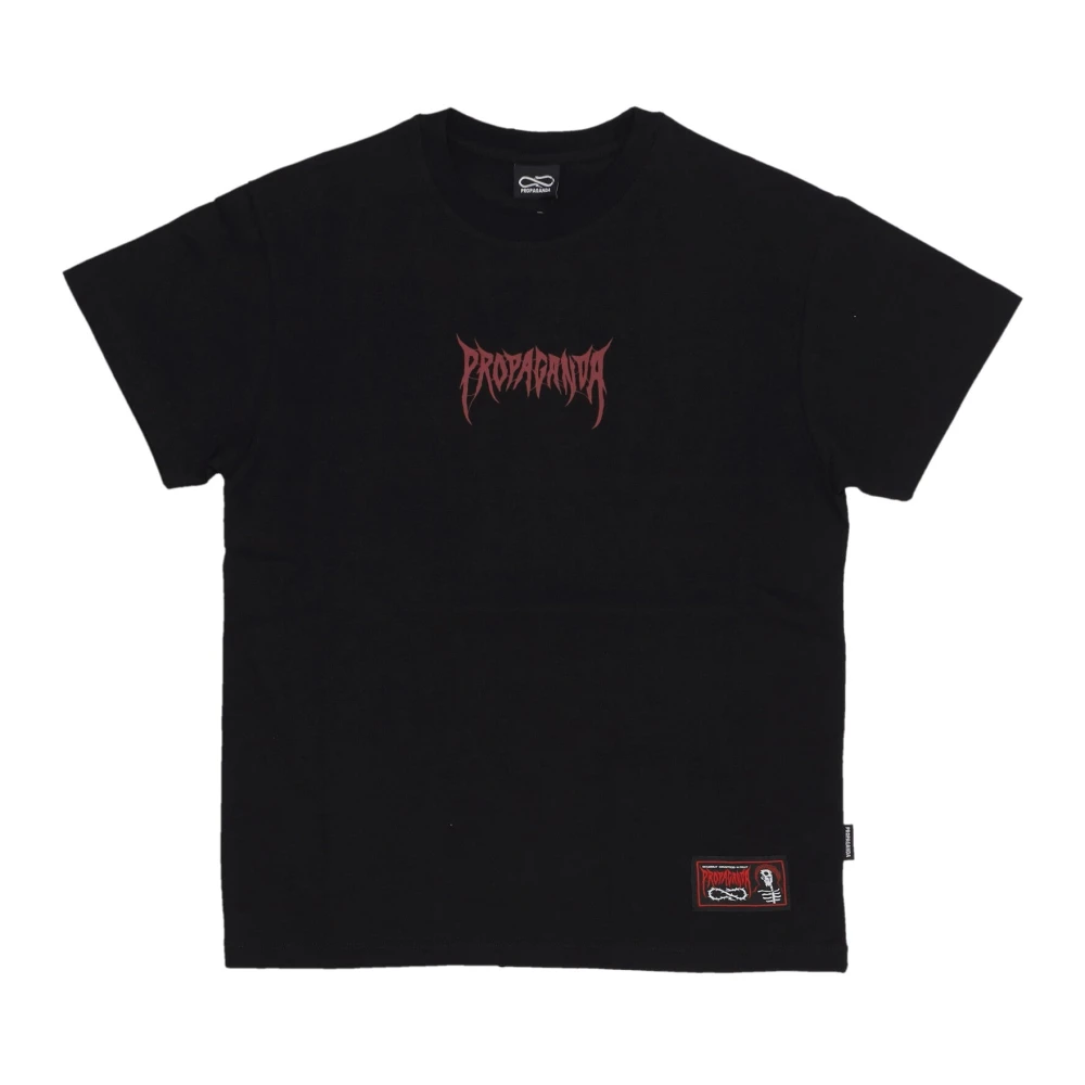 Propaganda Zwarte Crown Tee met Logo Print Black Heren