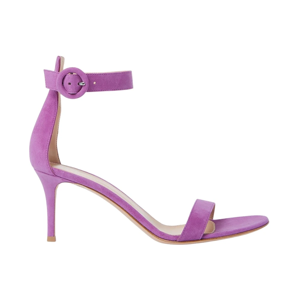 Gianvito Rossi Women's Pink High Heel Sandals, 8 Uk, Suede Stiletto Sandals